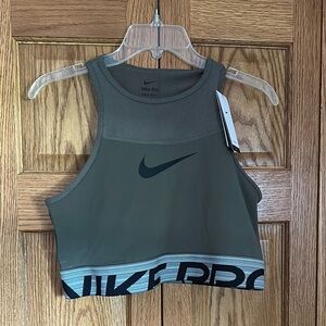 Nike Pro Olive and Black Sports Top